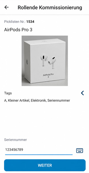 Integriertes Seriennummern-Tracking